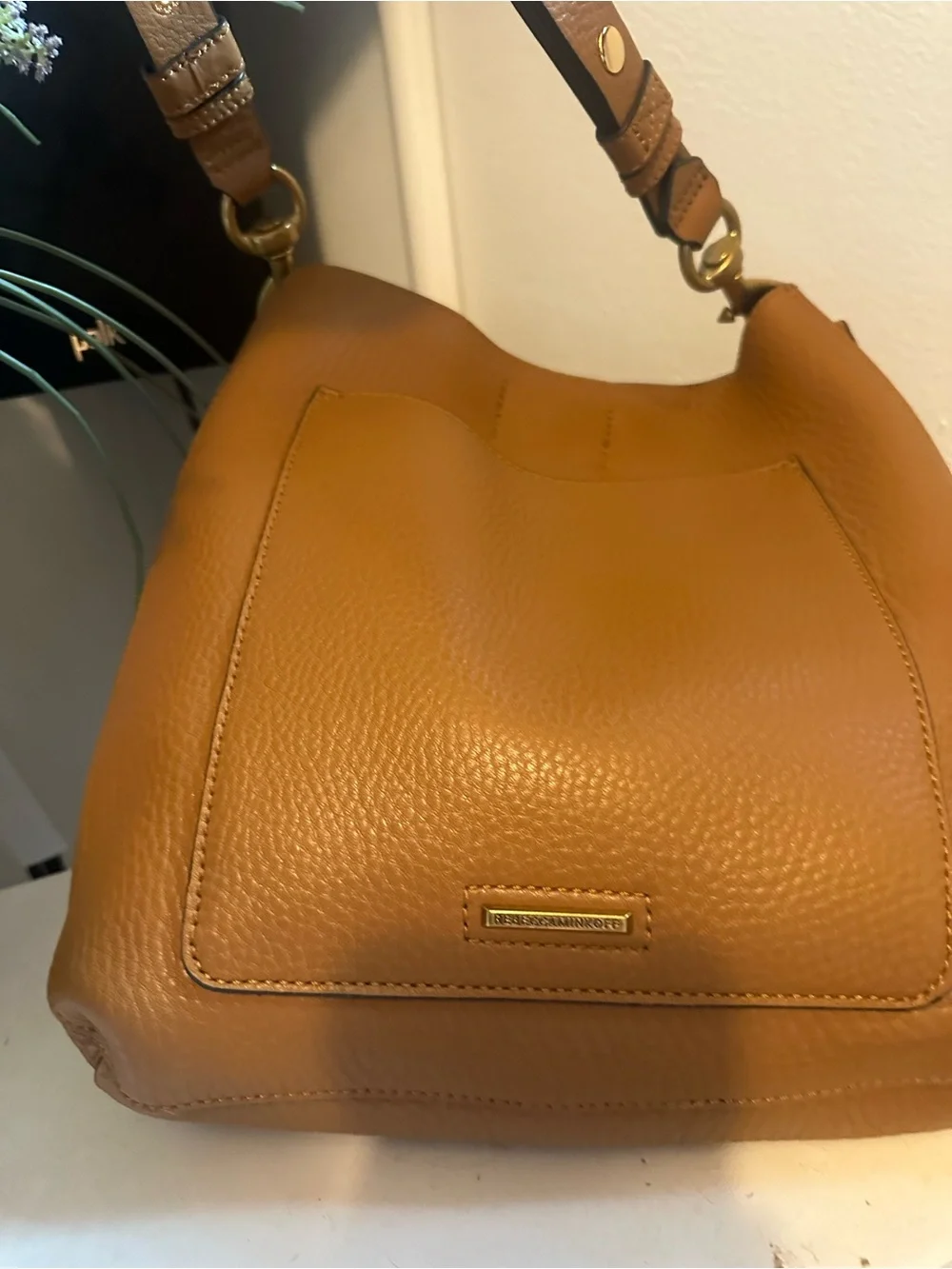 Rebecca Minkoff Pebbled Leather Hobo in Cognac